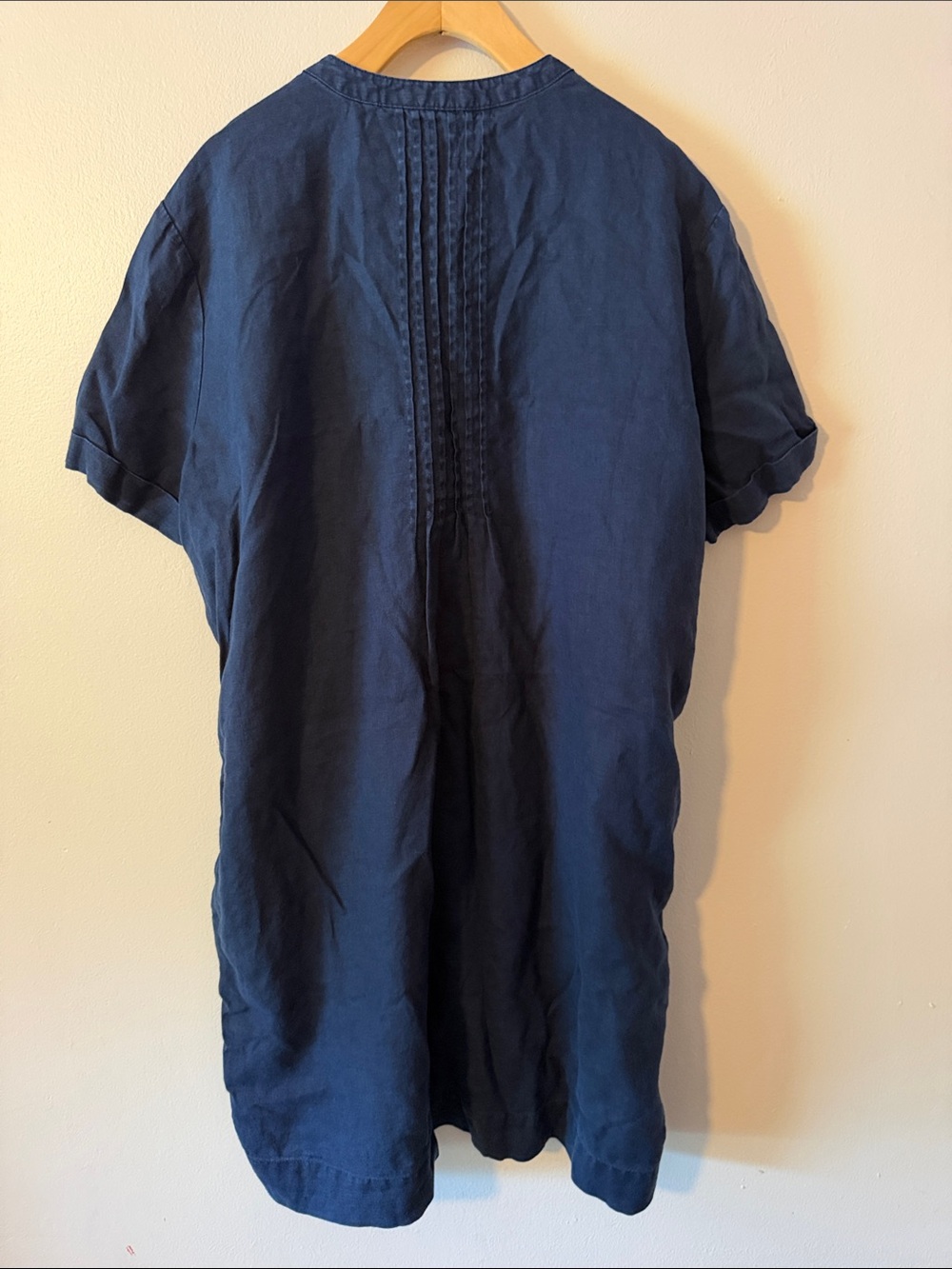 Quince 100% Linen Short Sleeve Swing Dress Navy Blue Size XL - Picture 3 of 5